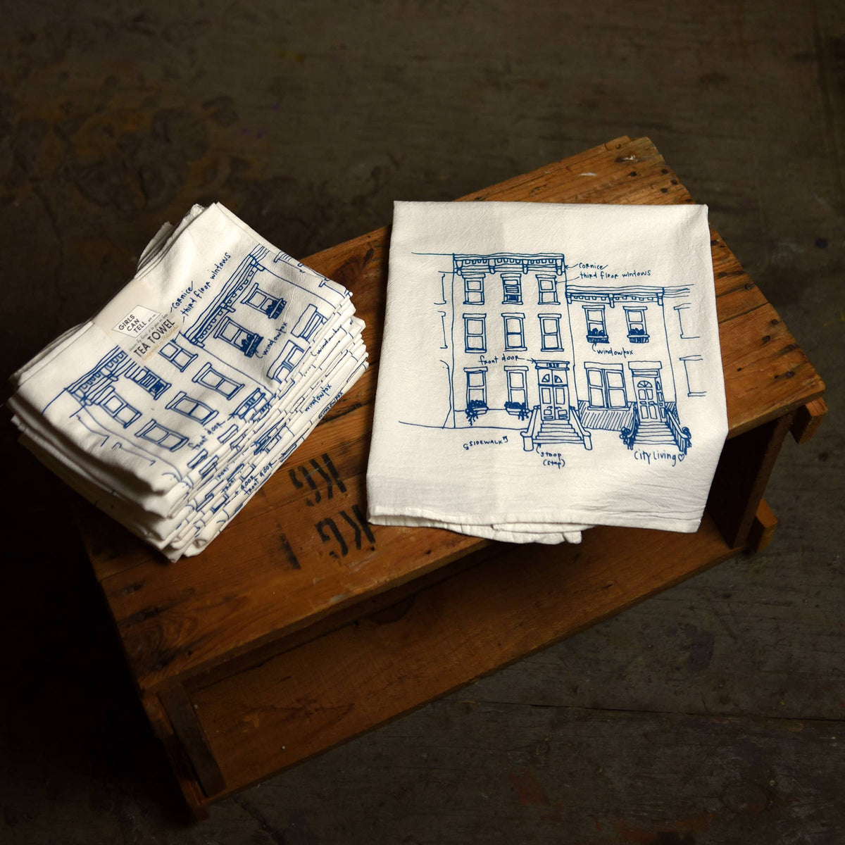 Philly Rowhouses Tea Towel