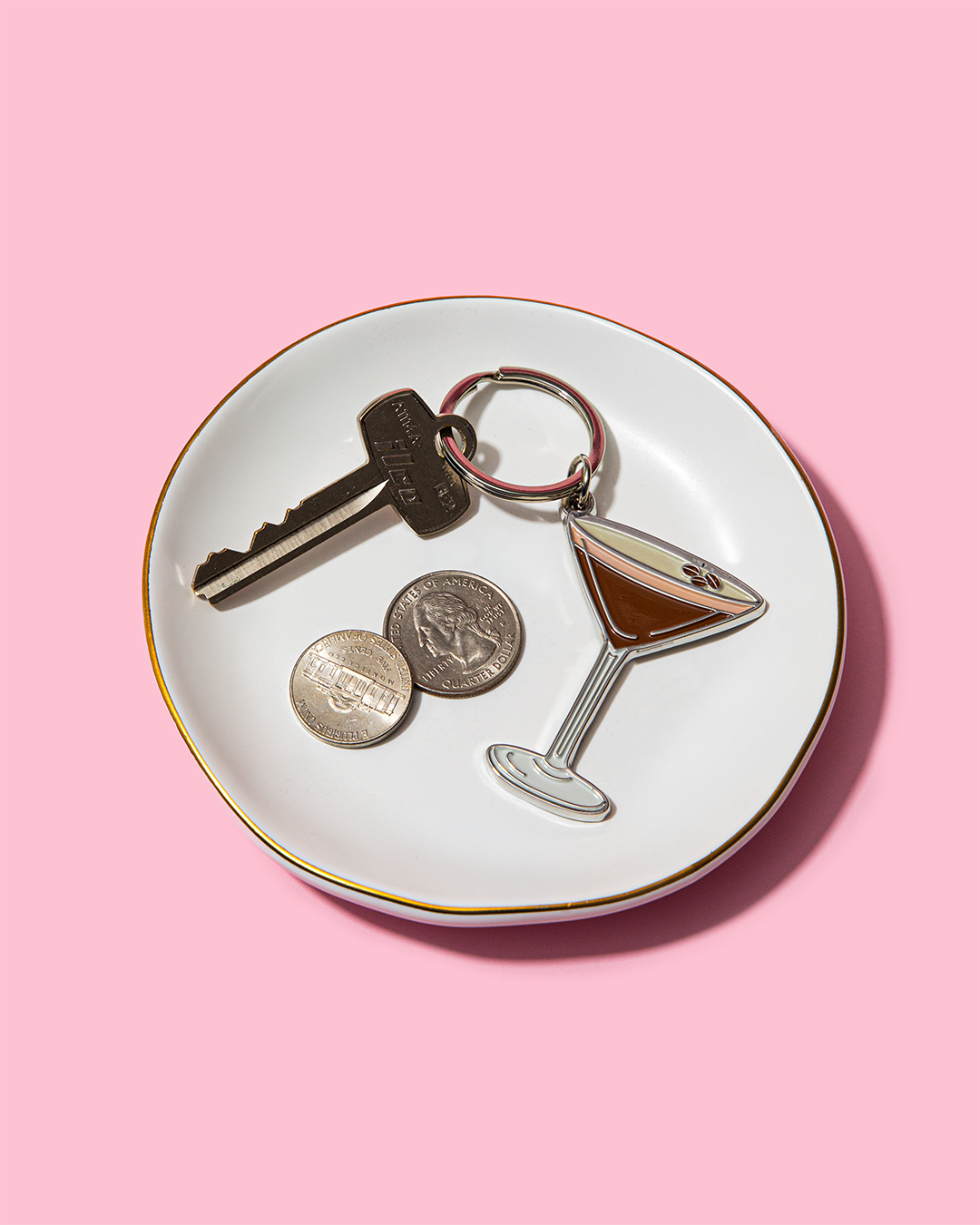 Espresso Martini Enamel Keychain/Bag Charm