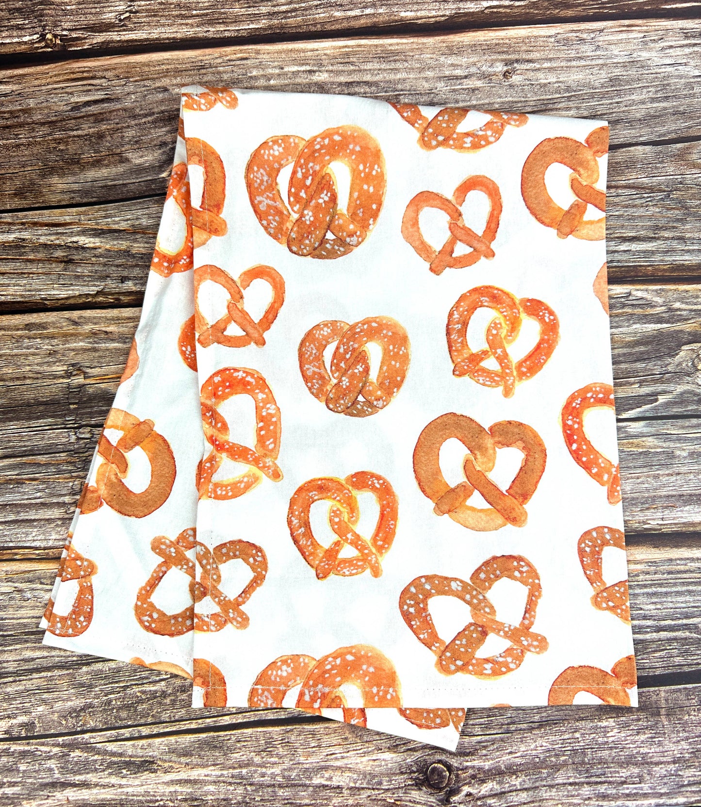 Watercolor Pretzel Kitchen Tea Towel