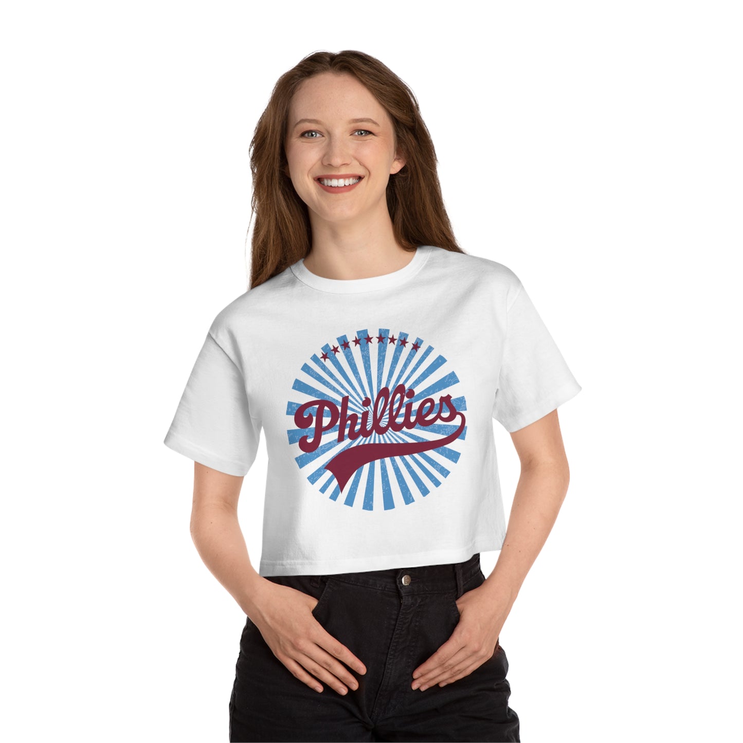 Phillies Burst Crop Tee