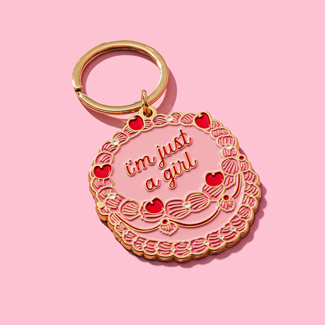 Just A Girl Vintage Cake Keychain Bag Charm