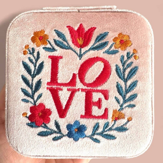 Love Statue Velvet Jewelry Travel Case