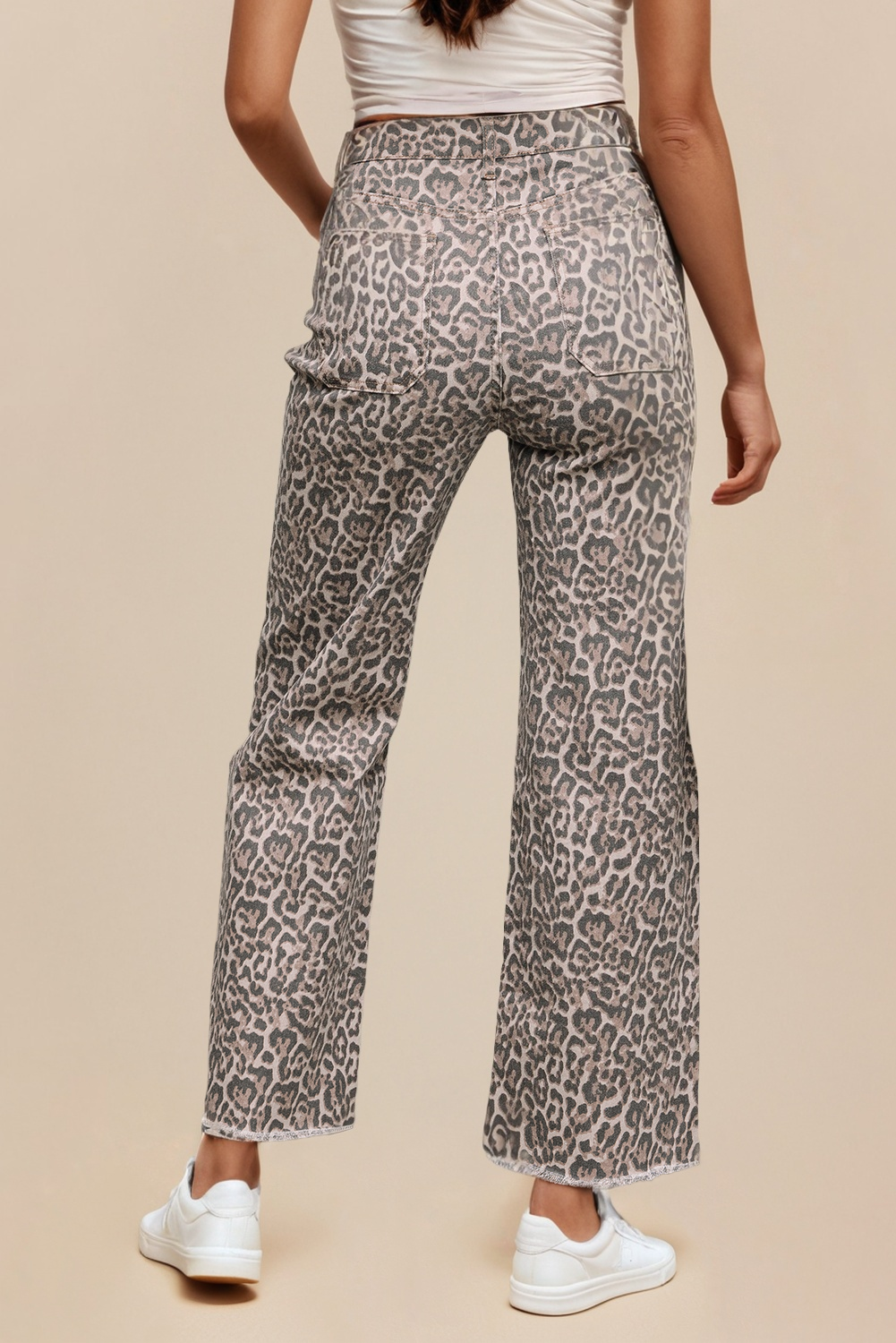 Leopard Denim Pants