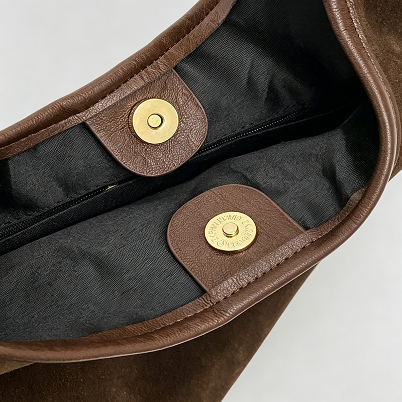 Brown Suede Hobo Purse