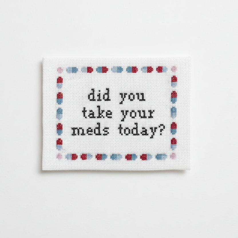 Did you take your meds? Deluxe Cross Stitch Kit