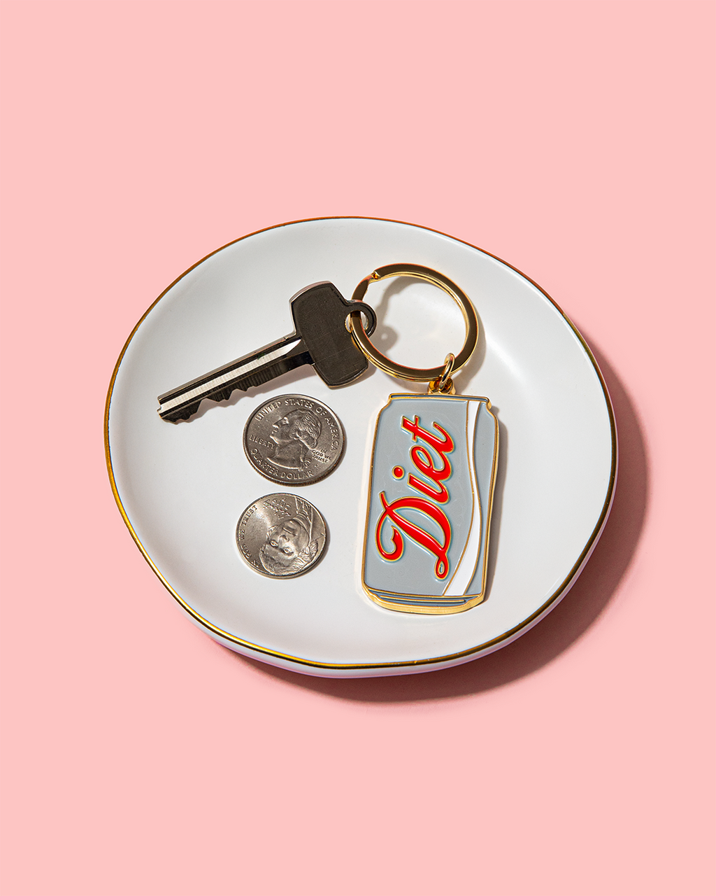Diet Coke Can Enamel Keychain/Bag Charm