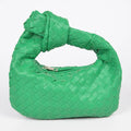 Green Faux Leather Knot Handbag