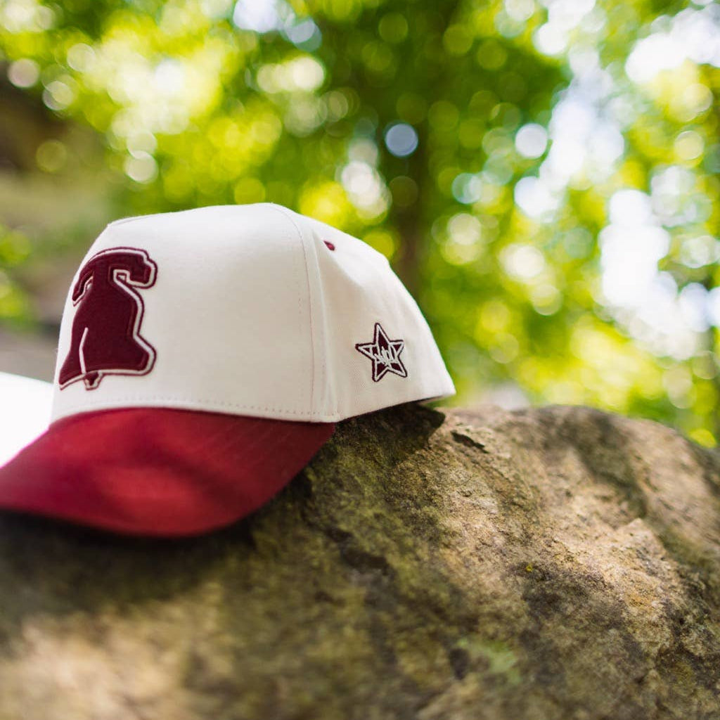 Curved Philly Vintage Red Cotton Snapback Hat