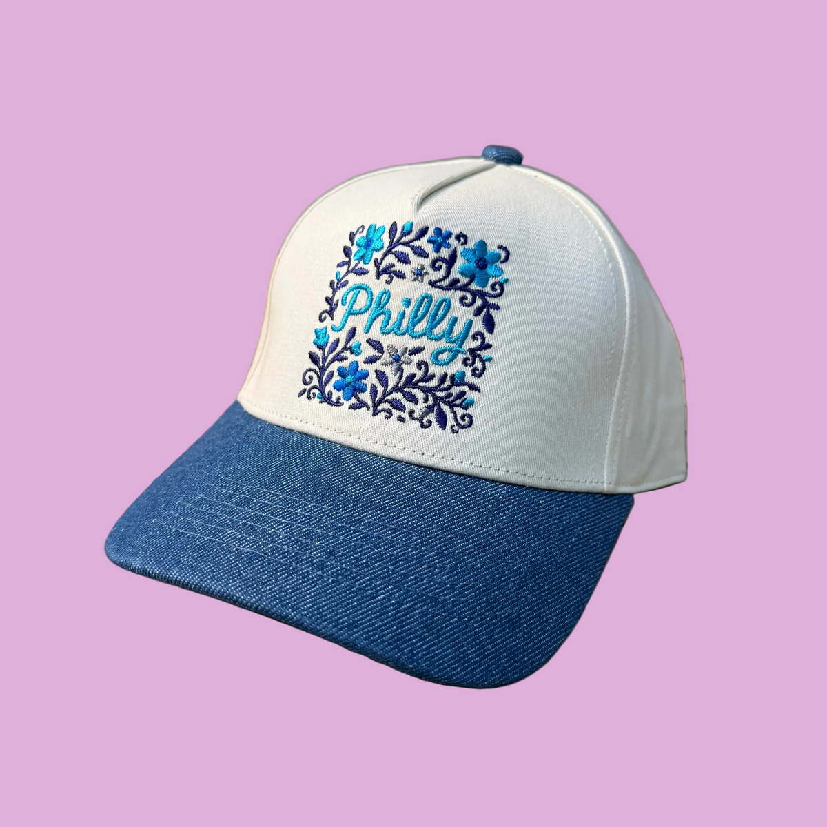 Denim Brim Philly Floral Hat