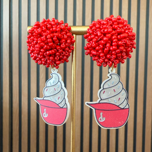 Ice Cream Beaded Cluster Earrings