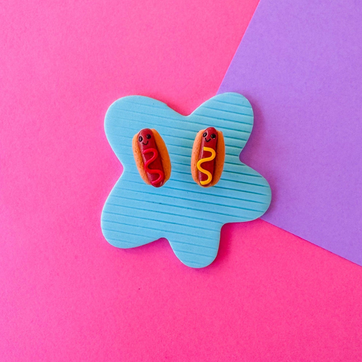 Hot Dog Studs | Clay Earrings