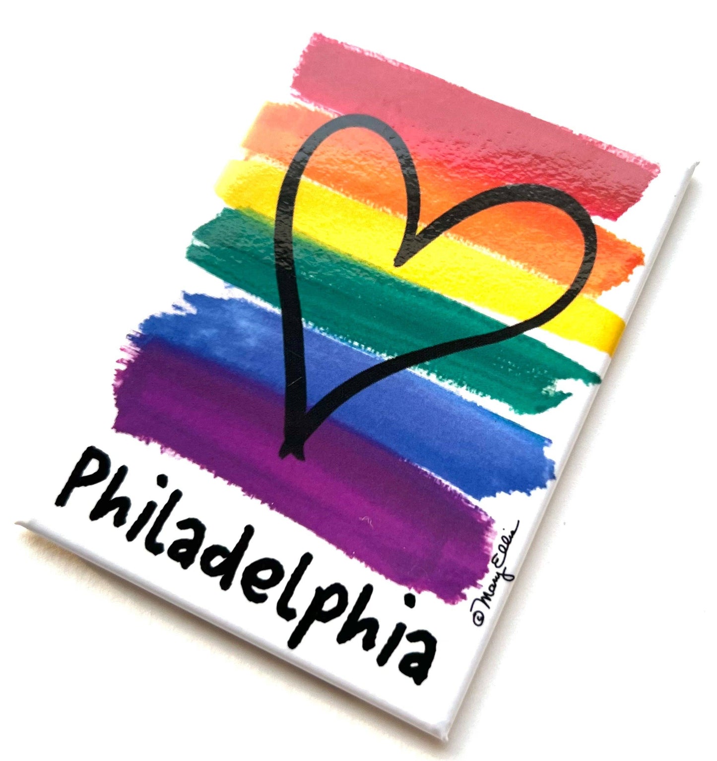 Philadelphia Magnet - Rainbow Heart Pride