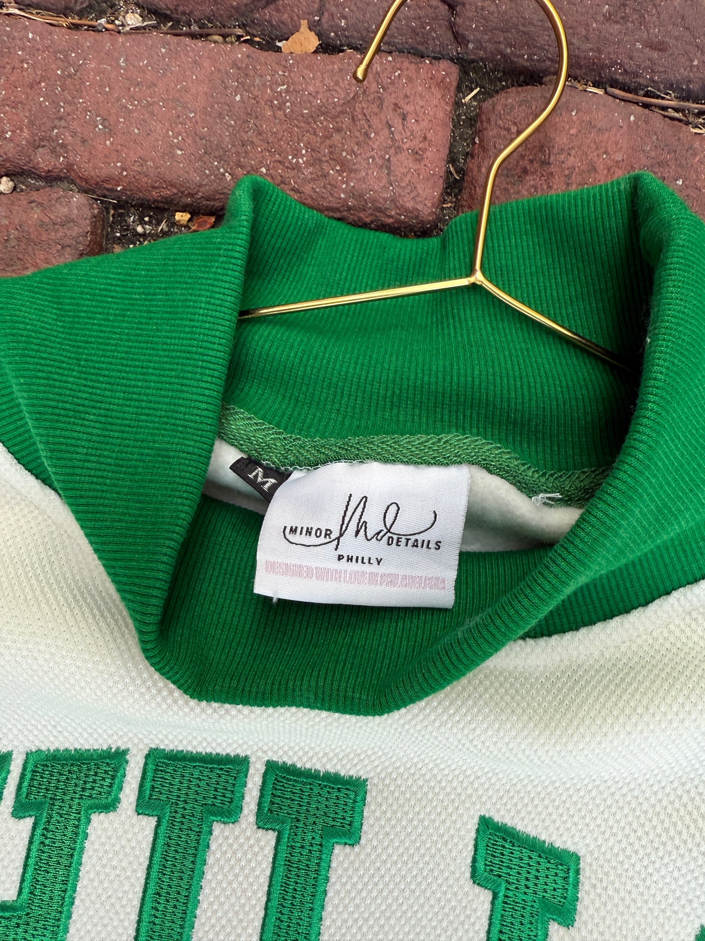 Philly Football Mock Neck Waffle Crop