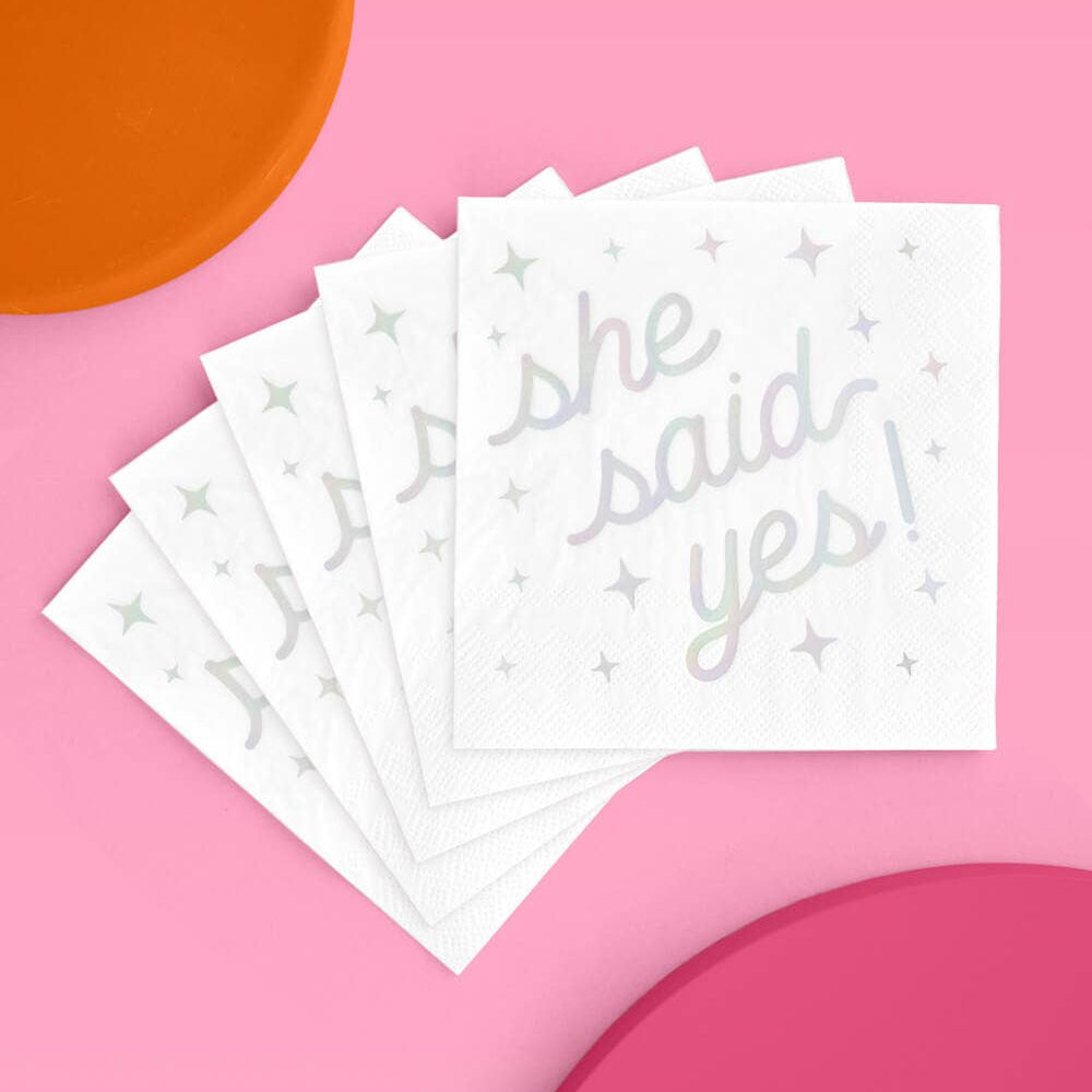 She Said Yes Bridal Napkins