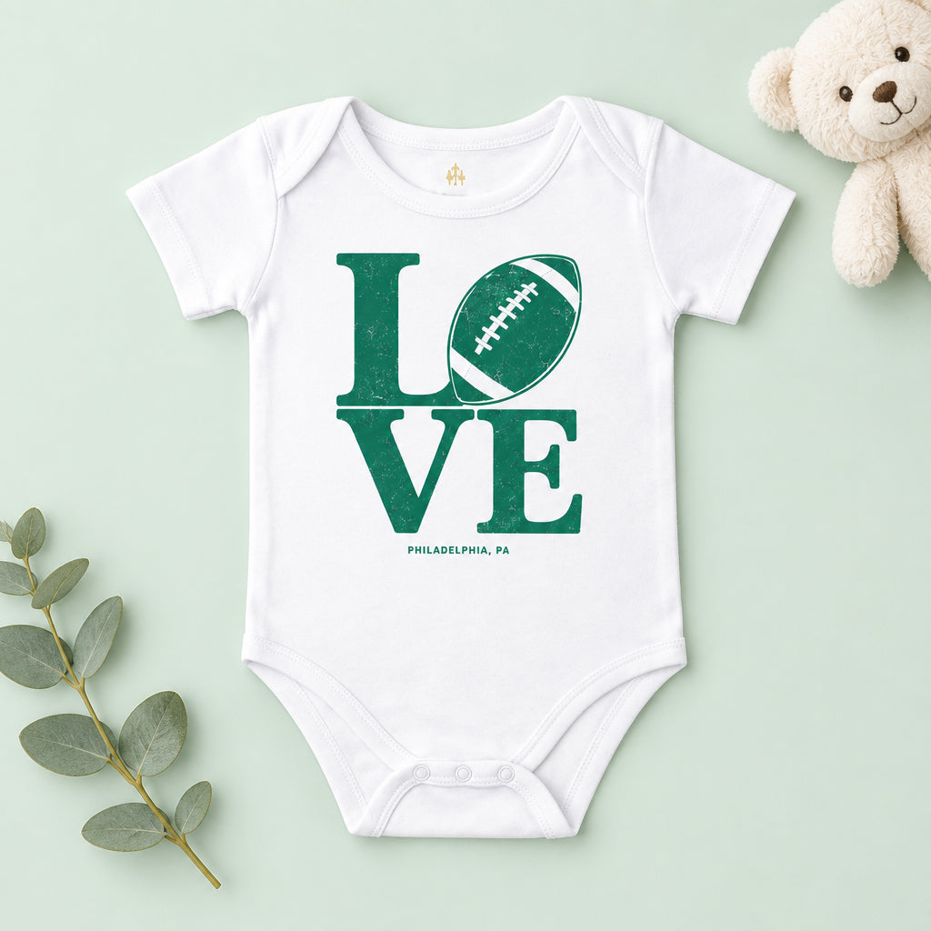 LOVE Football Philadelphia Baby Onesie