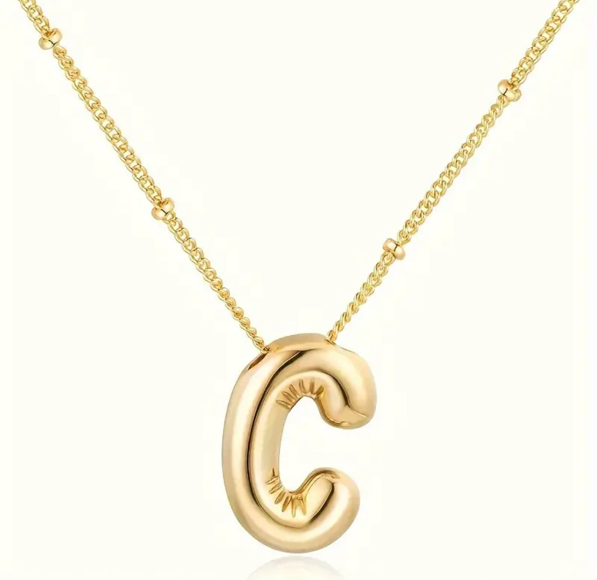 Alphabet Bubble Letter Necklace