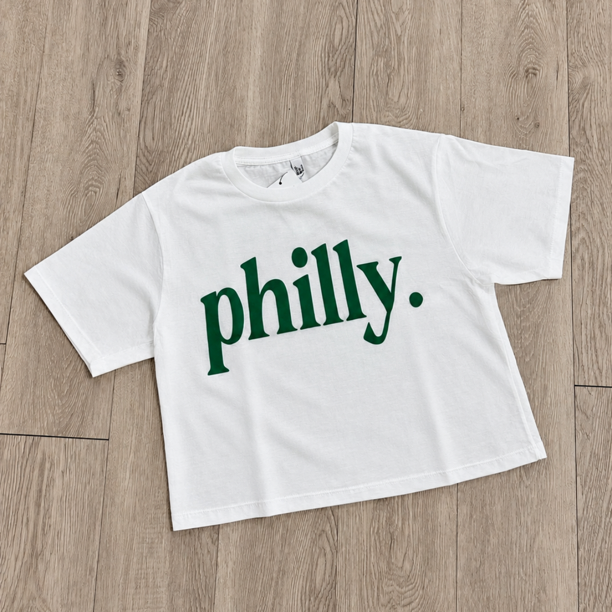 Philly. Puff Crop Top - White