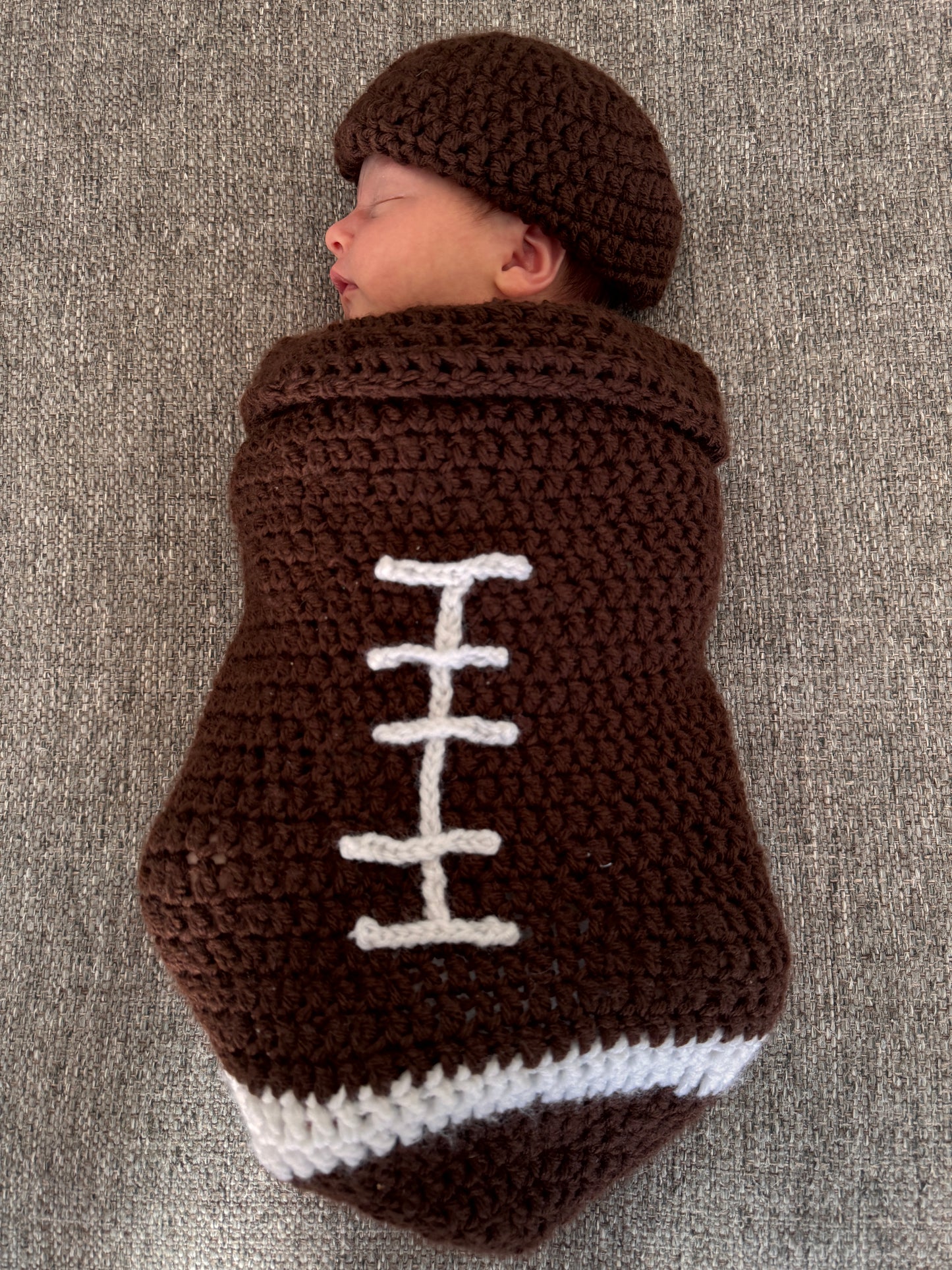 Handmade Knit Football Cocoon