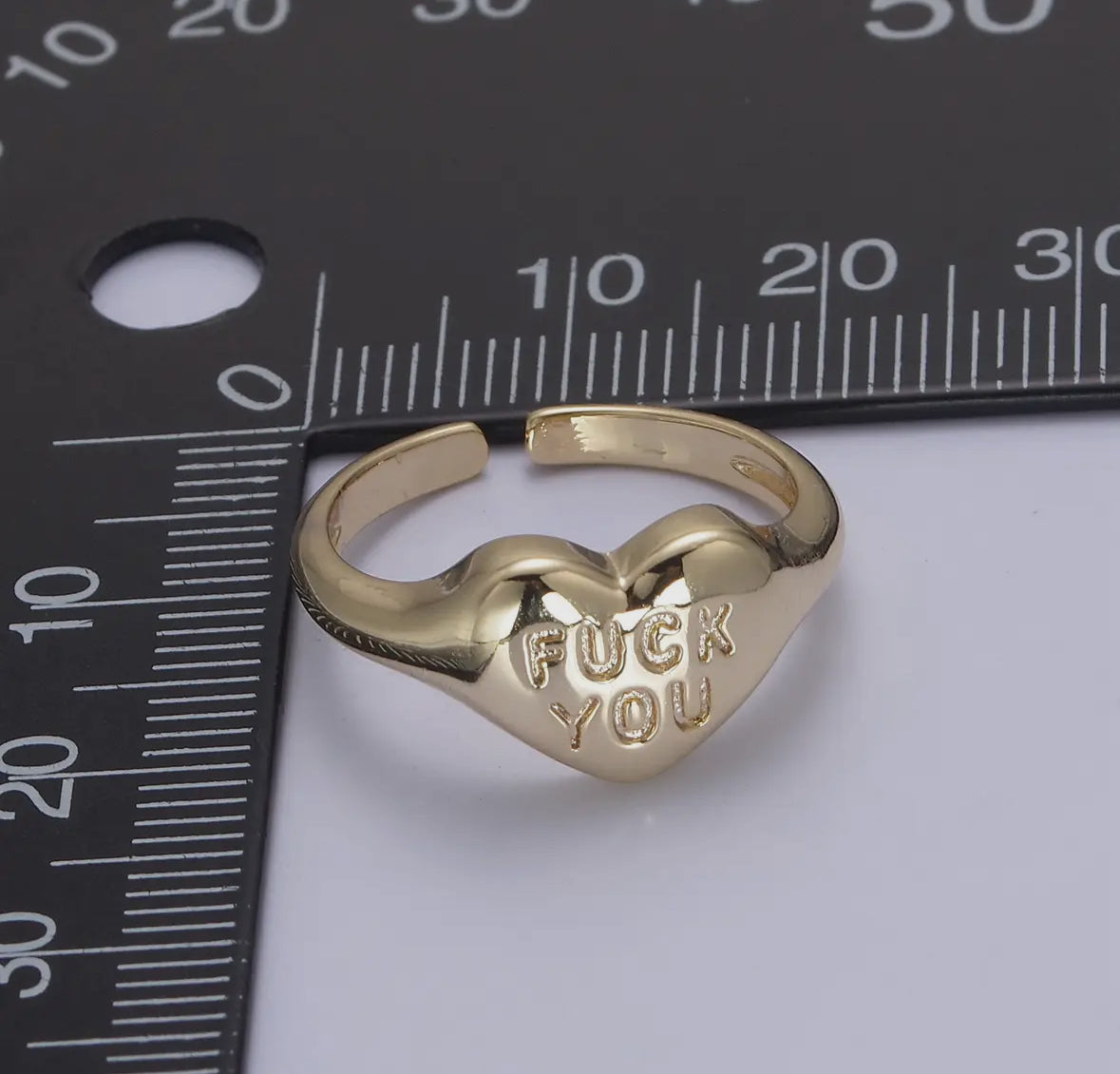 “Fuck You” Heart Adjustable Ring