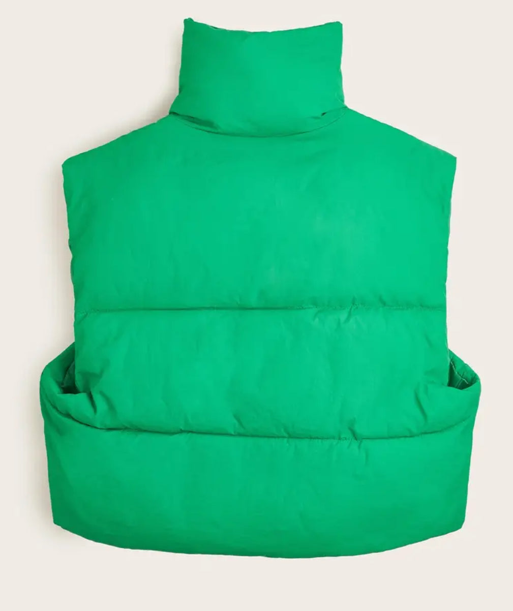 Kelly Green Puff Vest