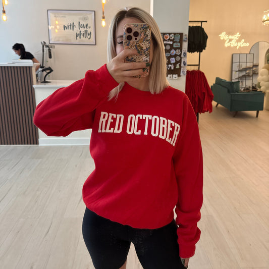 Red October Puff Crewneck