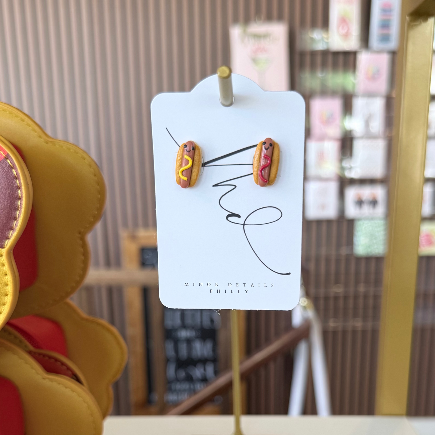 Hot Dog Studs | Clay Earrings