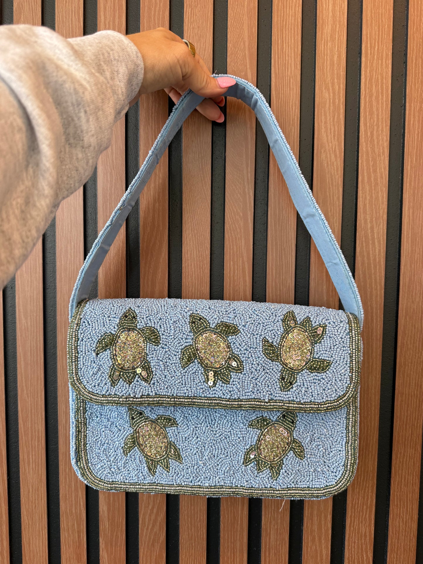 Turtle Beaded Purse