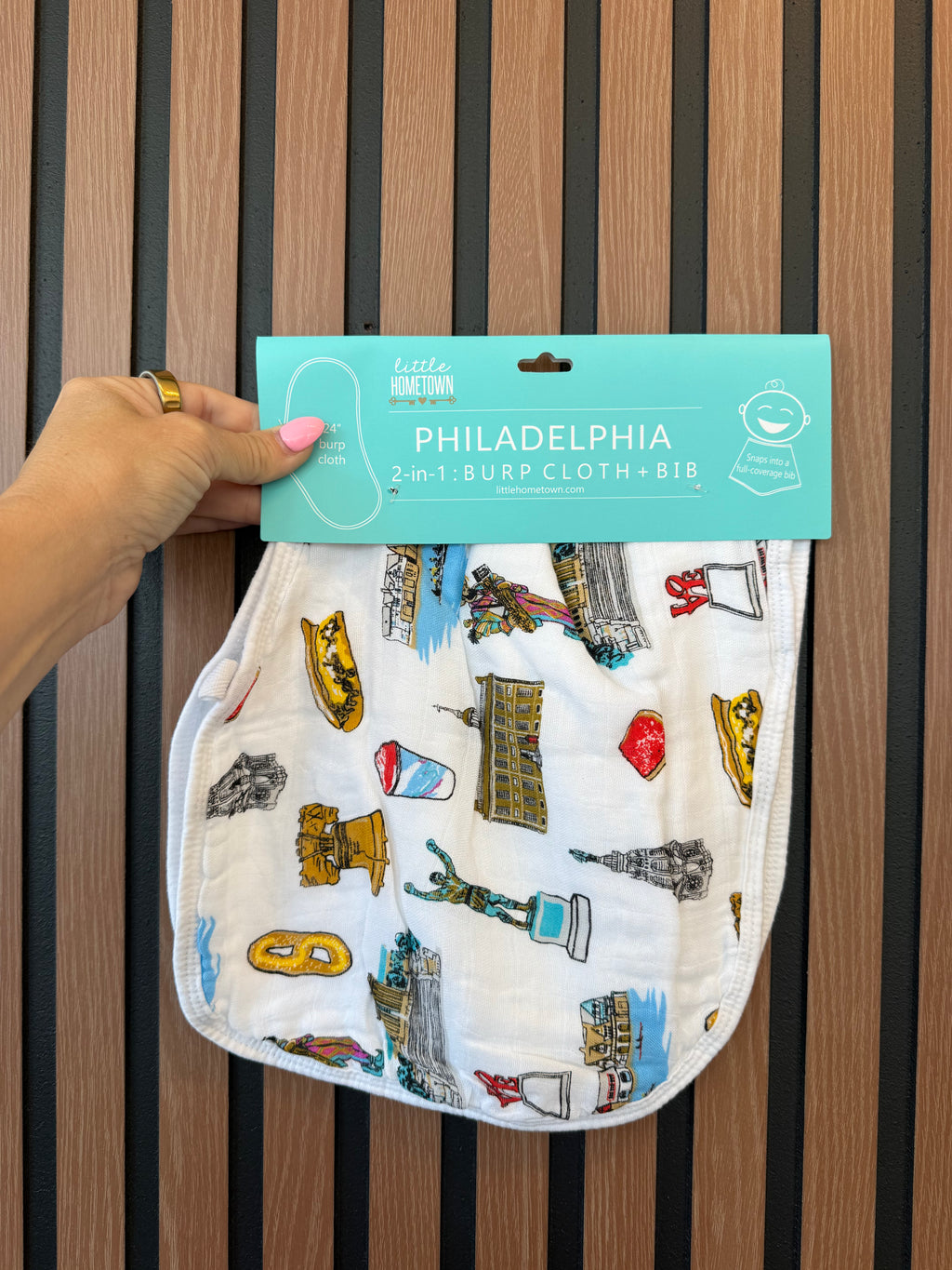 Philadelphia Burp Cloth + Bib: 2 in 1