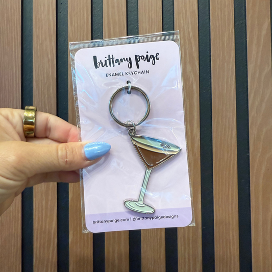 Espresso Martini Enamel Keychain/Bag Charm