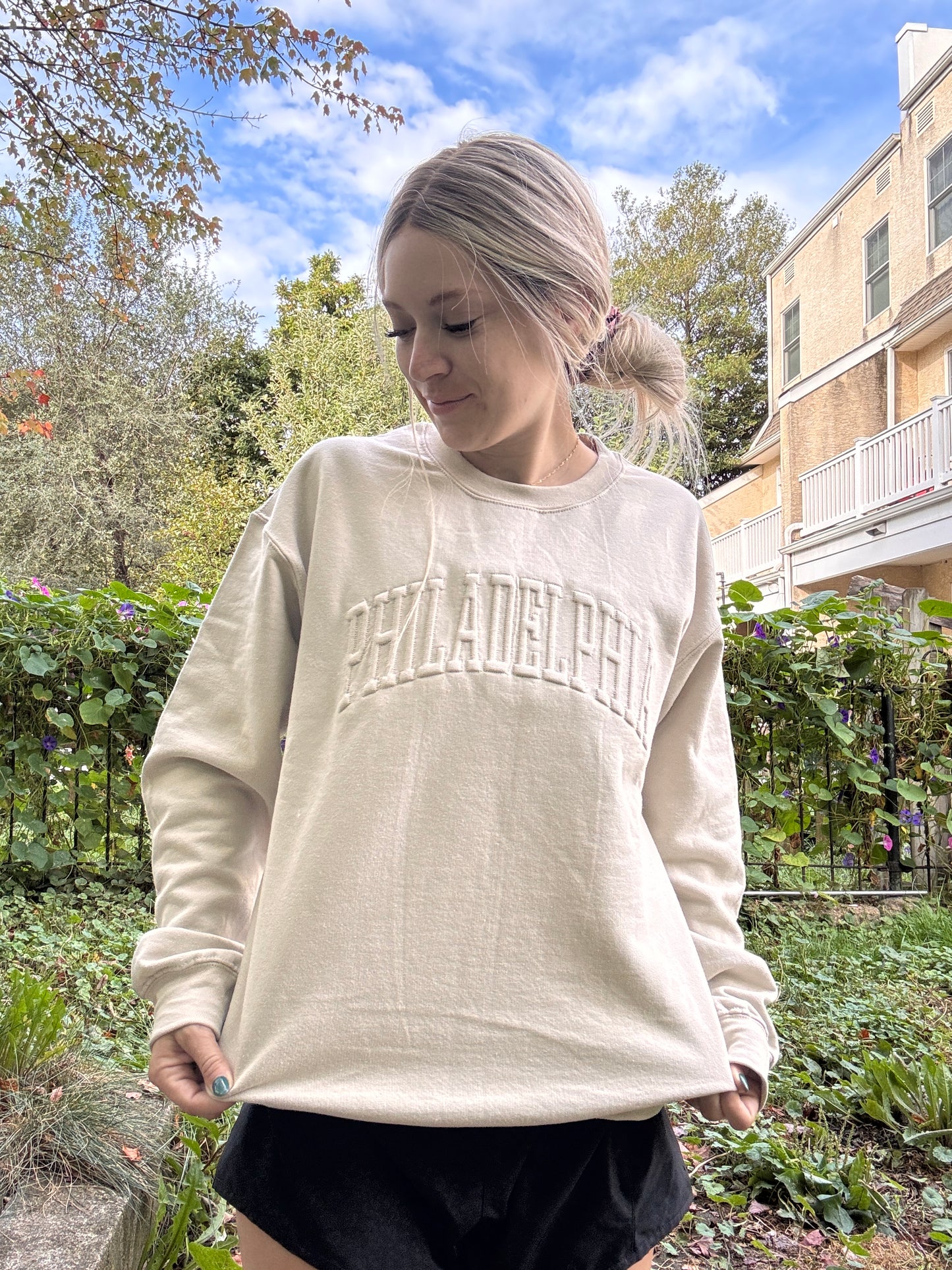 Philadelphia Embossed Crewnecks