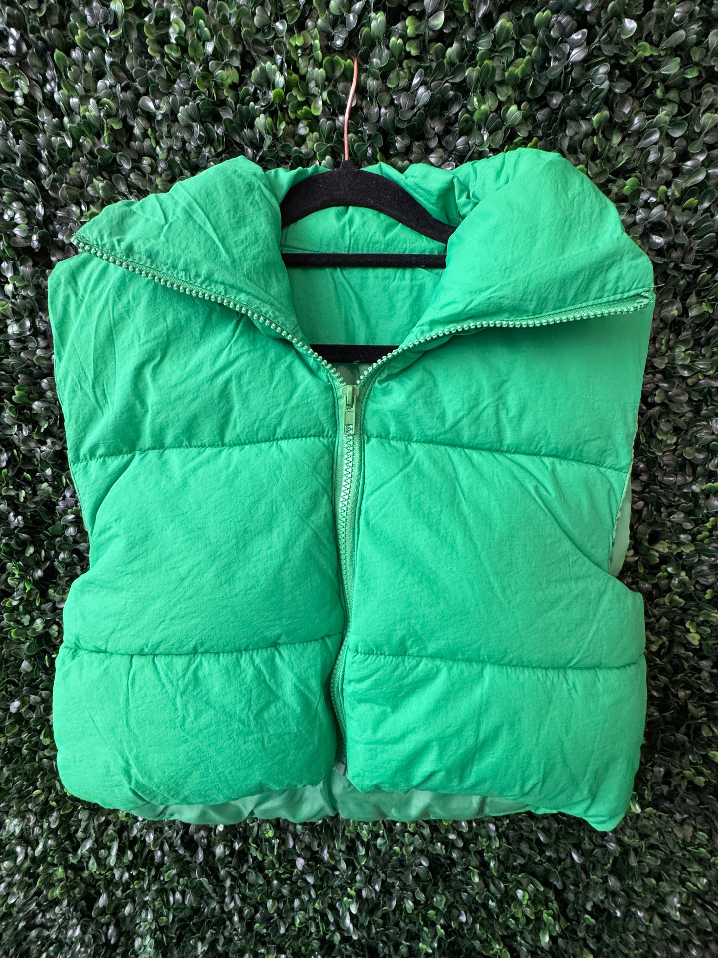 Kelly Green Puff Vest