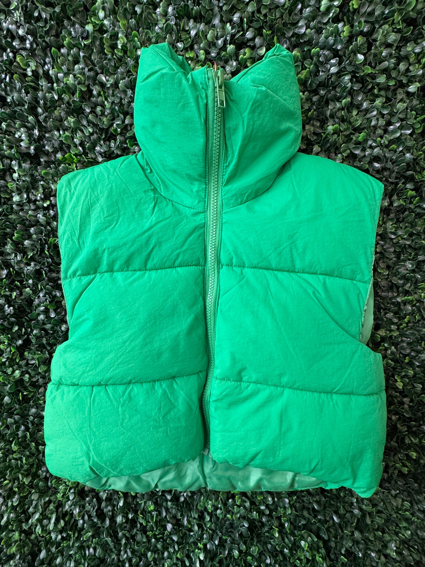 Kelly Green Puff Vest