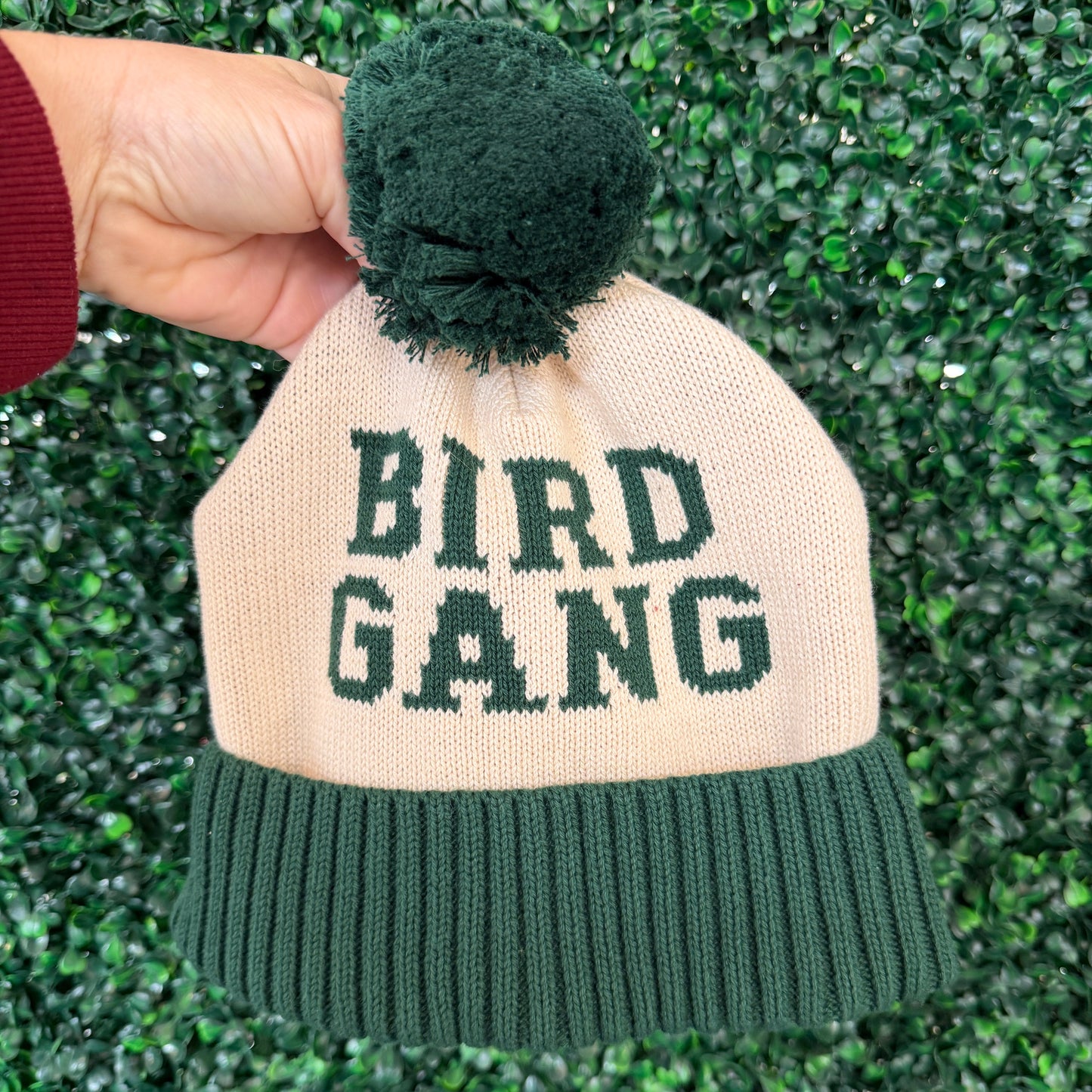 Bird Gang Knit Pom Beanie