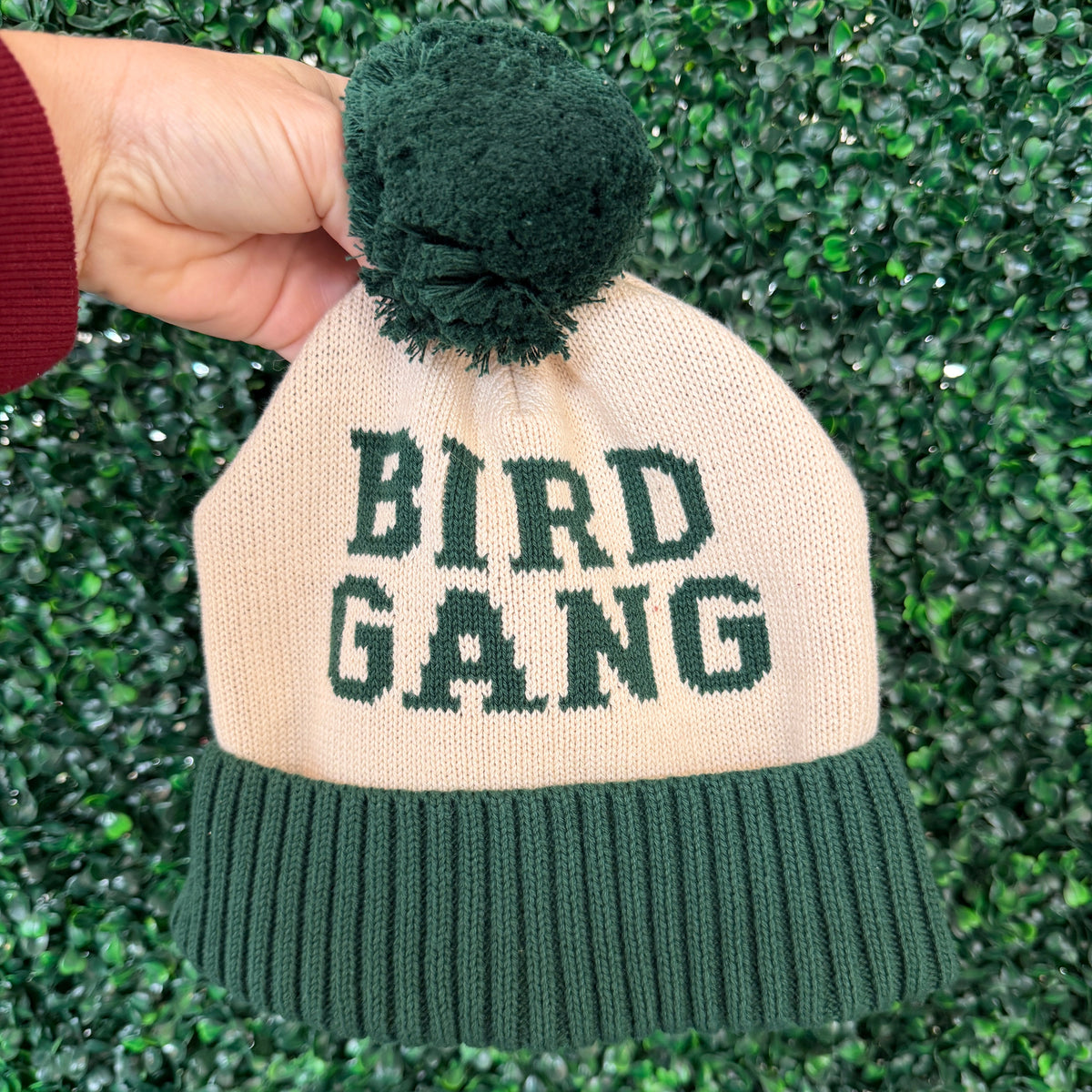 Bird Gang Knit Pom Beanie