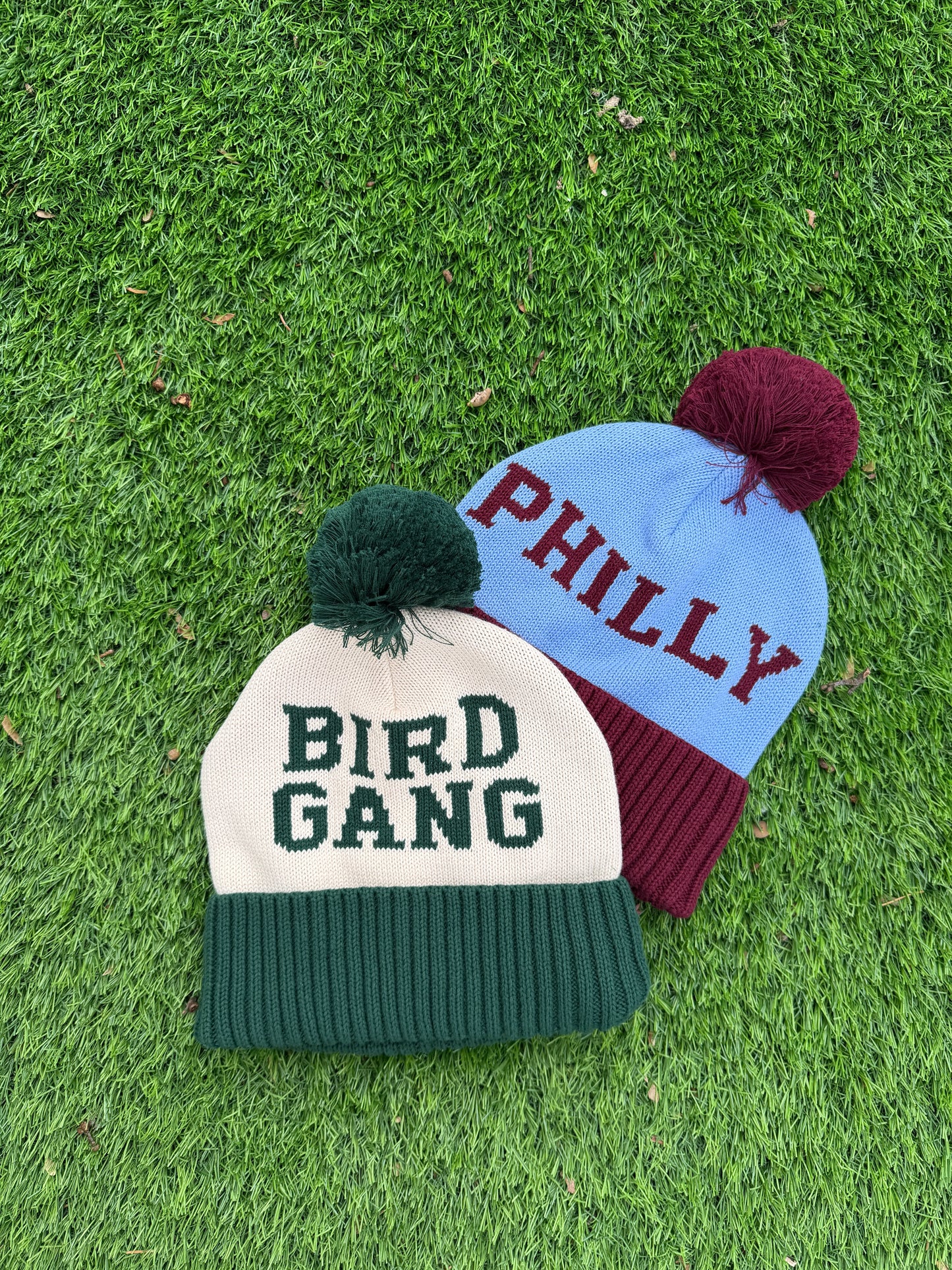 Bird Gang Knit Pom Beanie