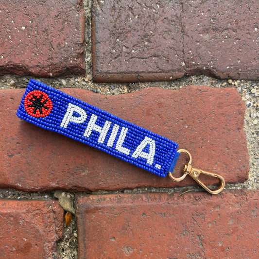 Beaded Phila Basketball Keychain