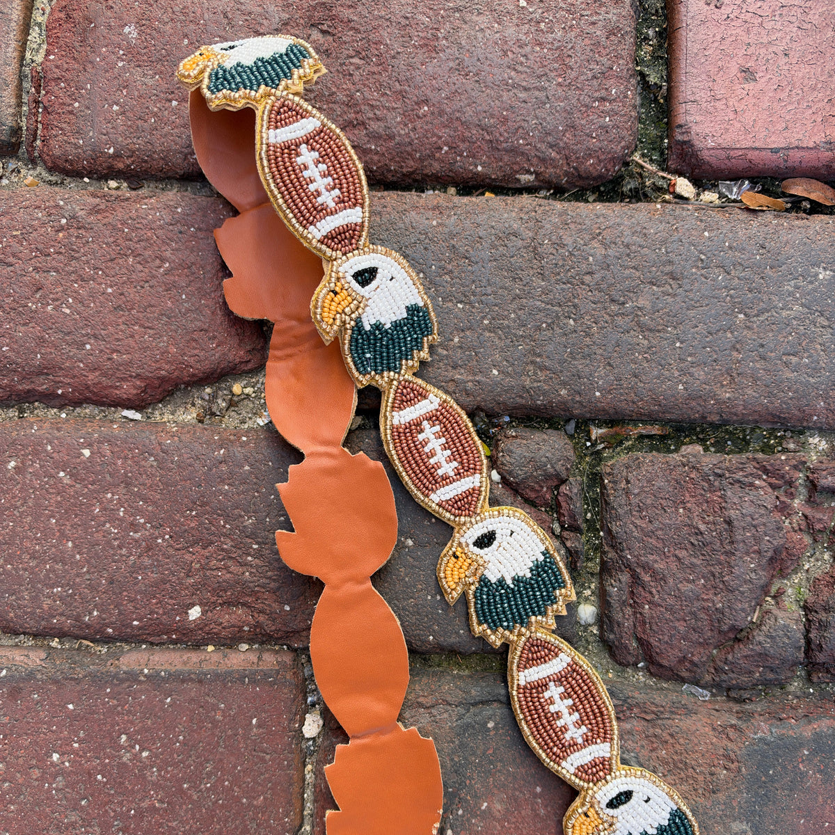 Beaded Birds Football Purse Strap