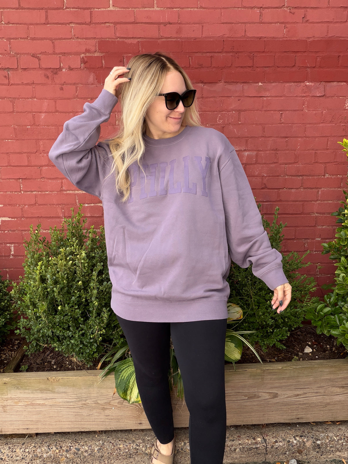Monochrome Philly Crewneck - Plum