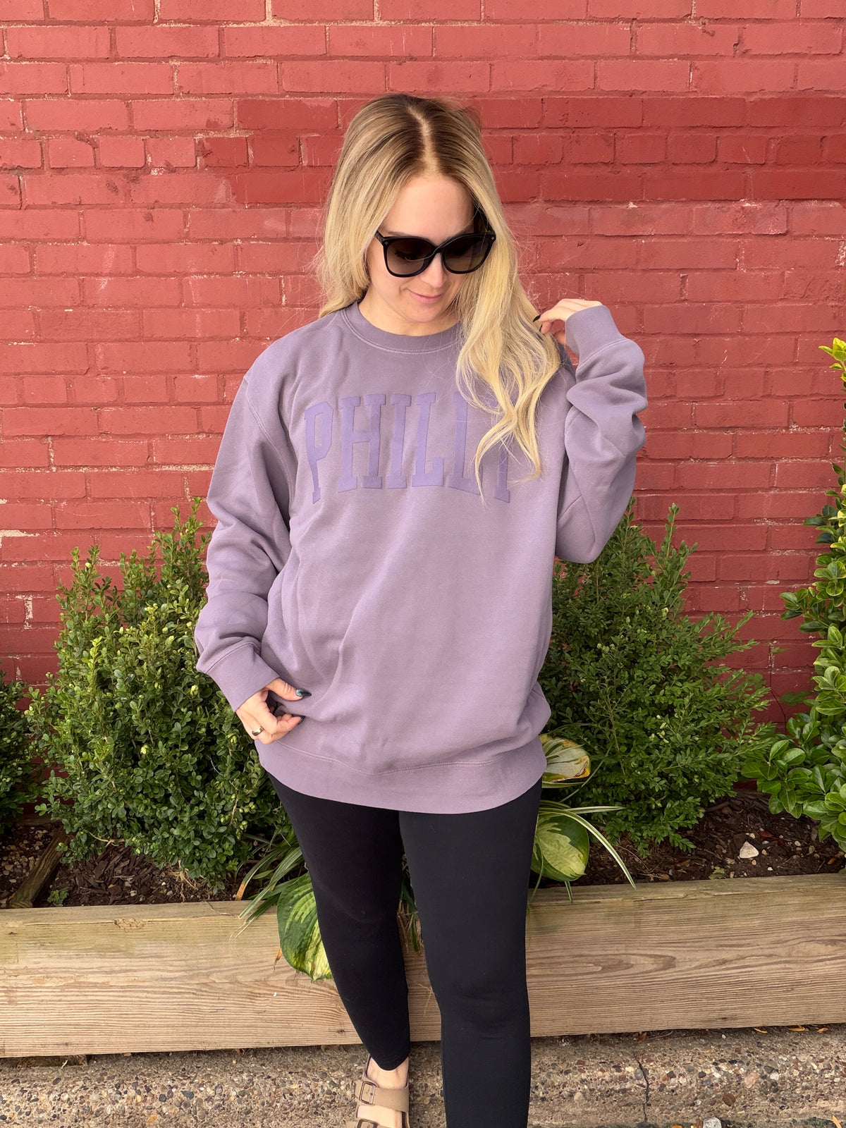 Monochrome Philly Crewneck - Plum