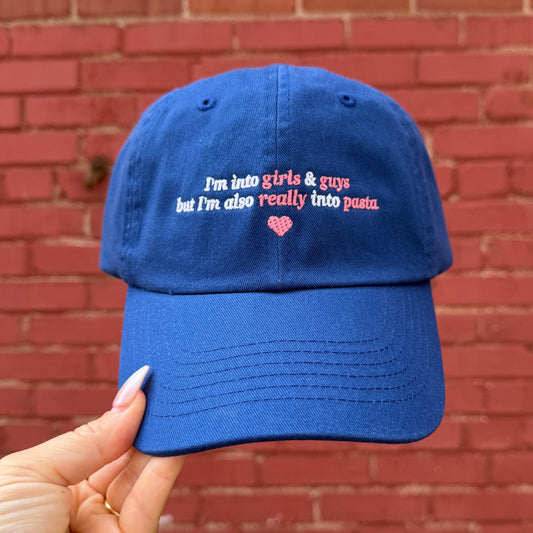 Girls Guys and Pasta Embroidered Dad Hat