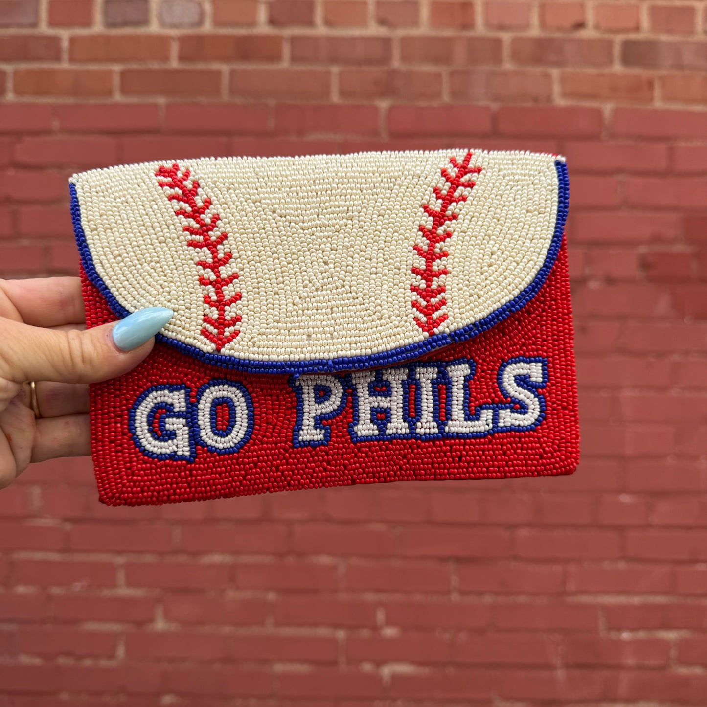 Baseball Beaded Clutch