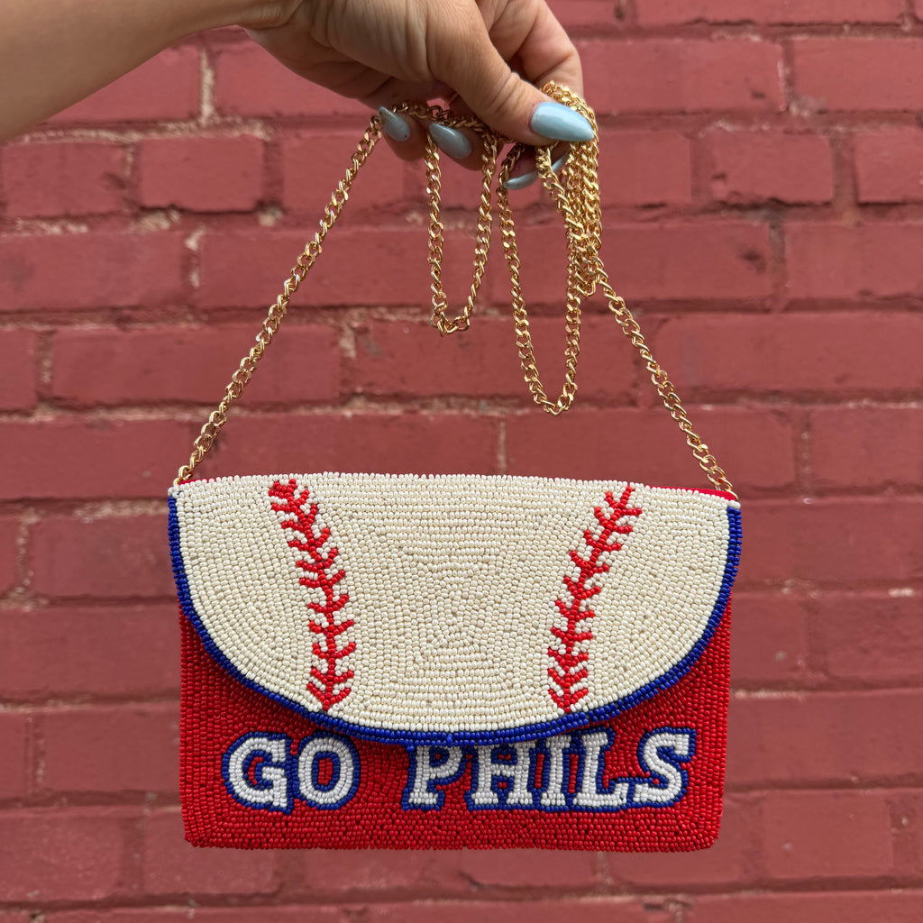 Baseball Beaded Clutch