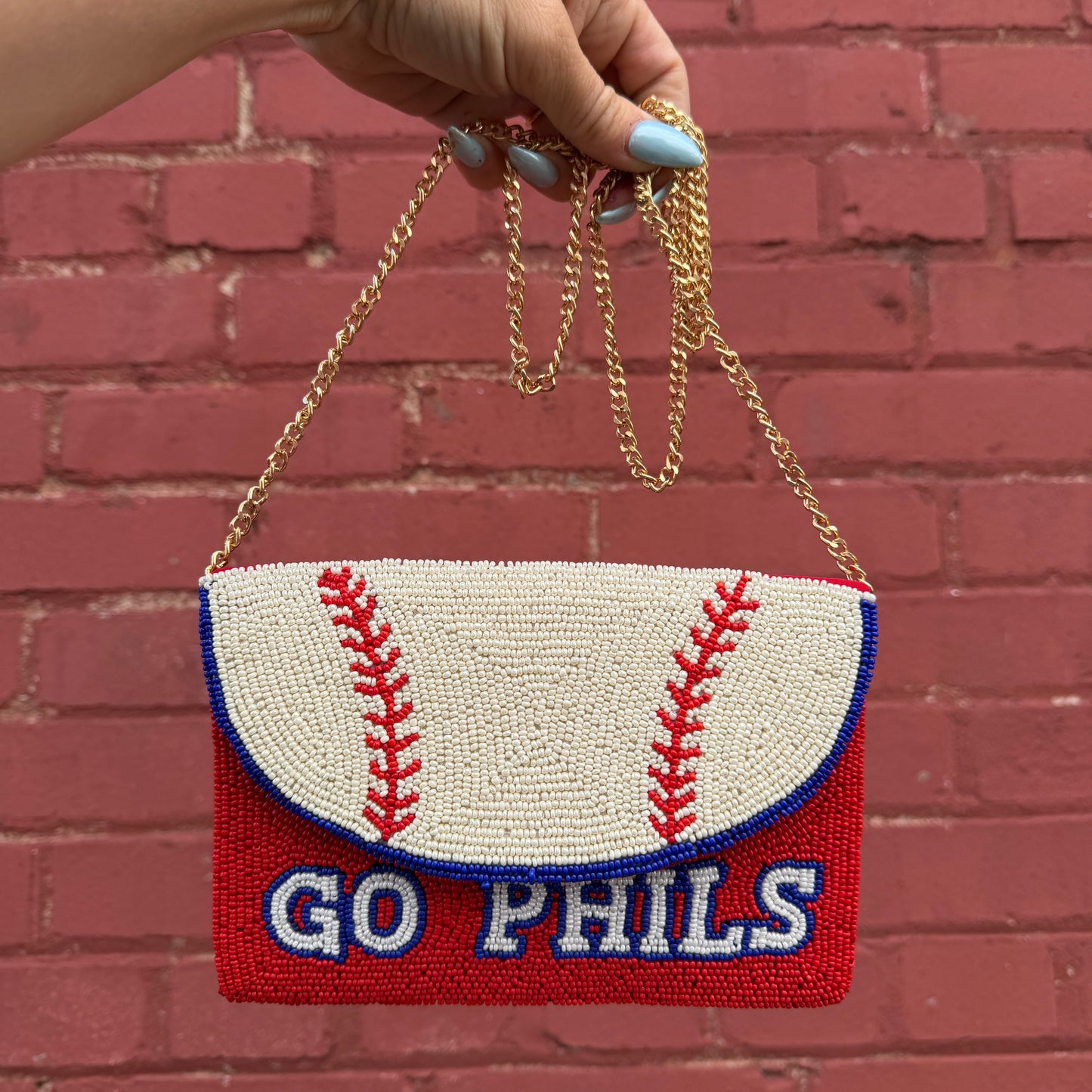 Baseball Beaded Clutch