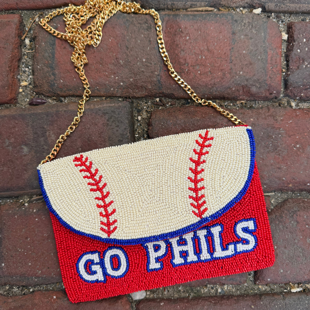 Baseball Beaded Clutch