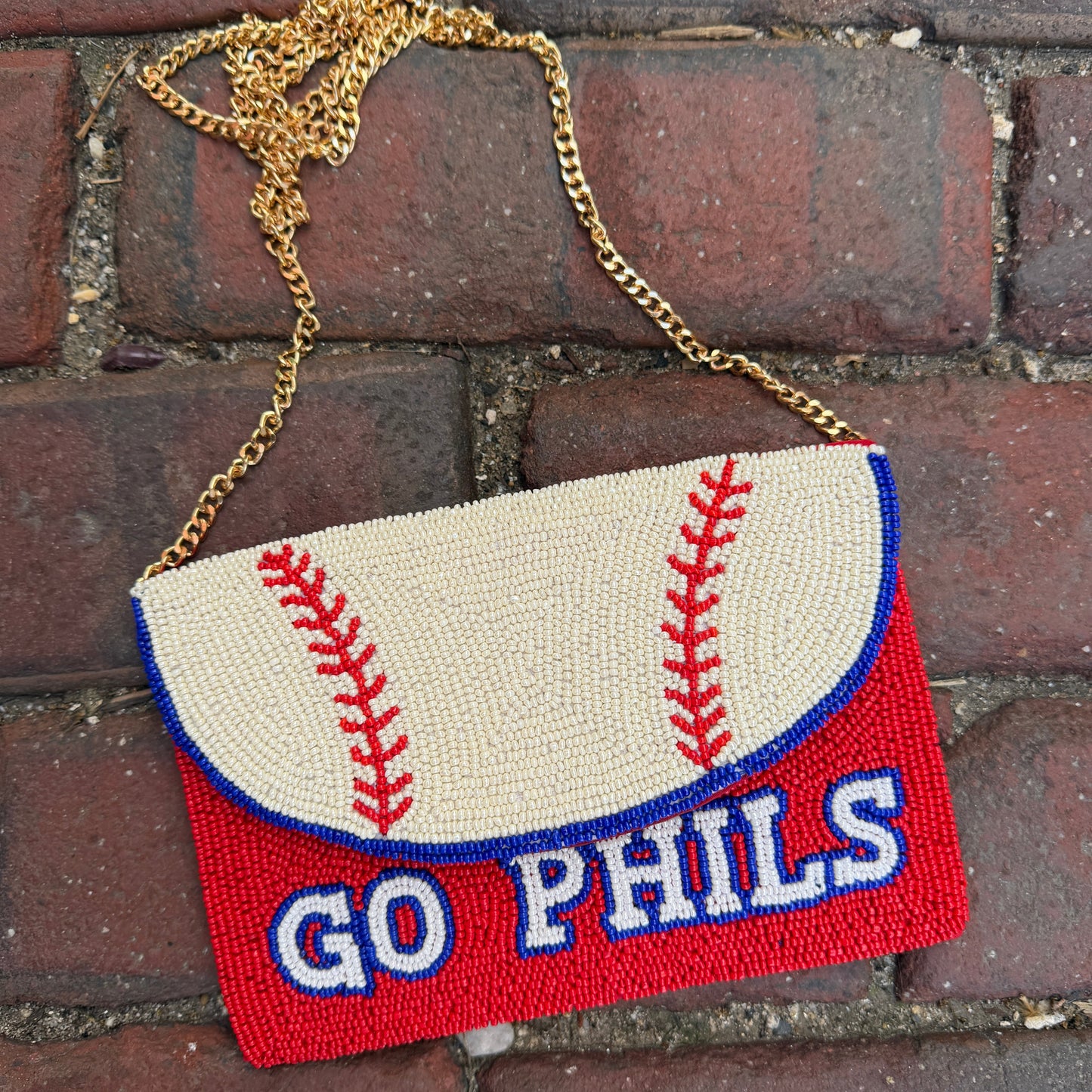 Baseball Beaded Clutch