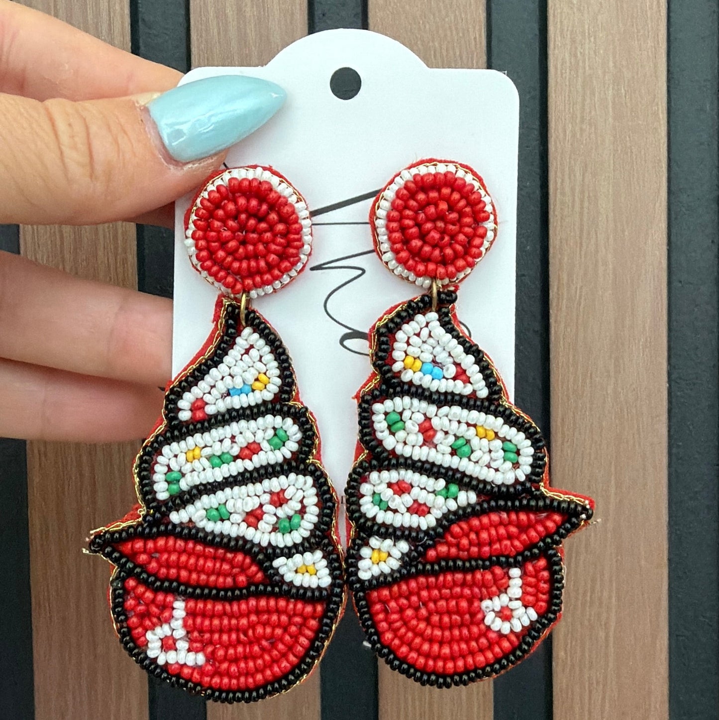 Beaded Ice Cream Earrings