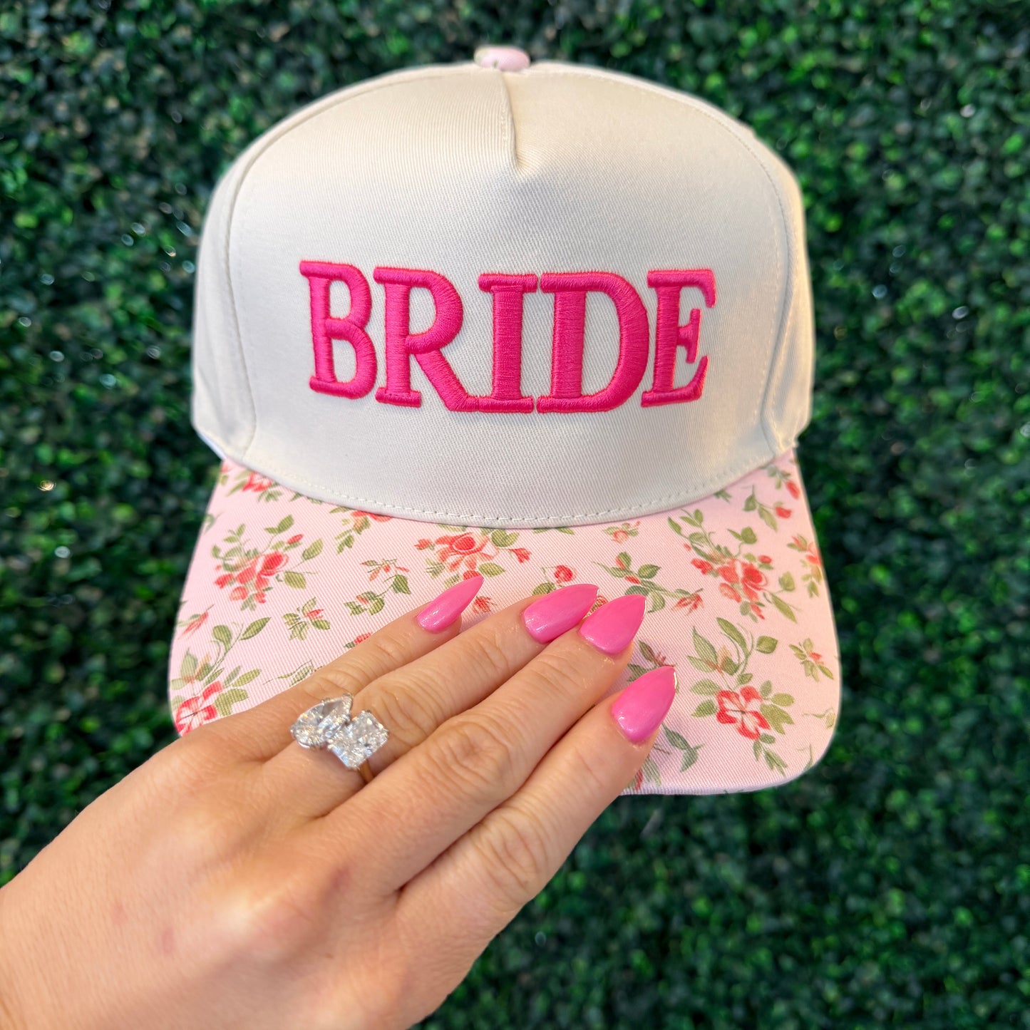 Bride Pink Floral Hat