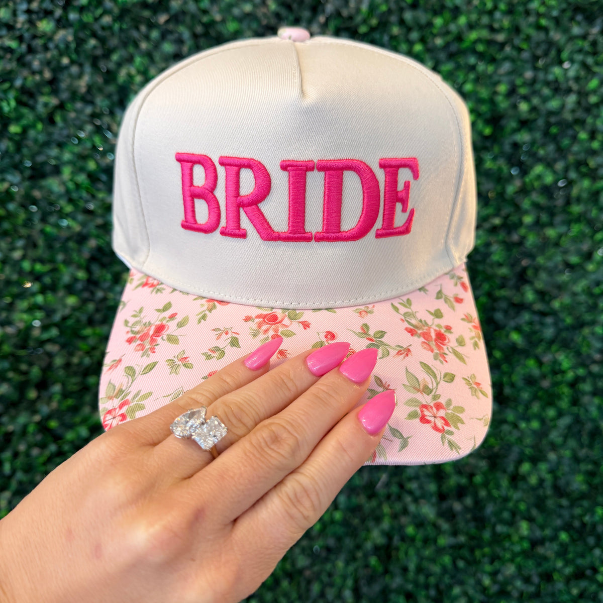 Bride Pink Floral Hat