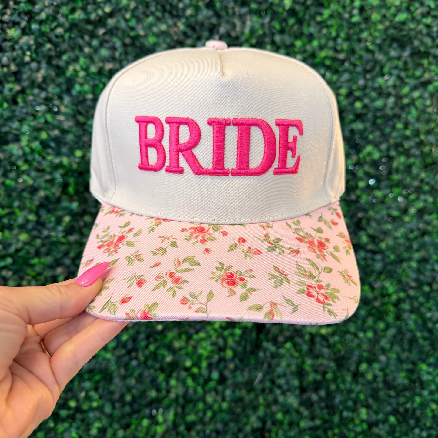 Bride Pink Floral Hat