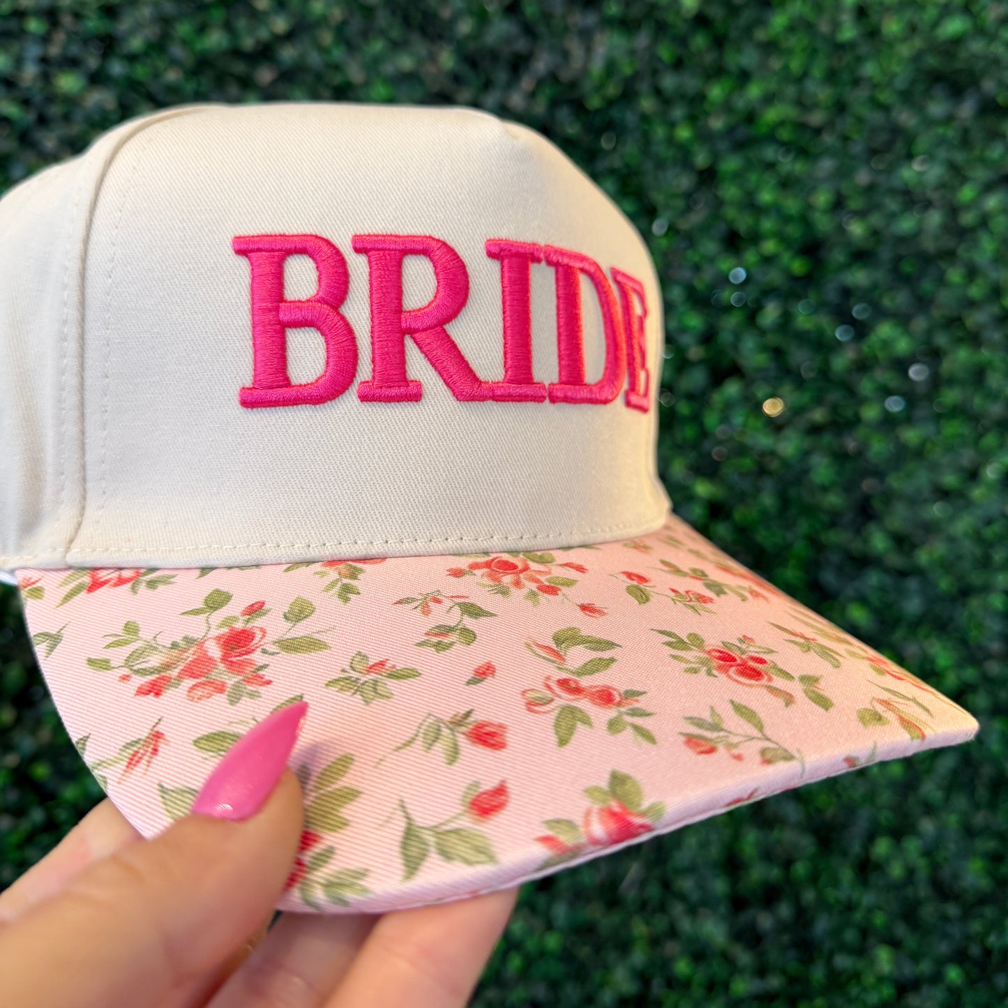 Bride Pink Floral Hat